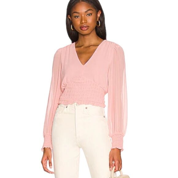 1.State Smocked Waist Top - Picture 1 of 7